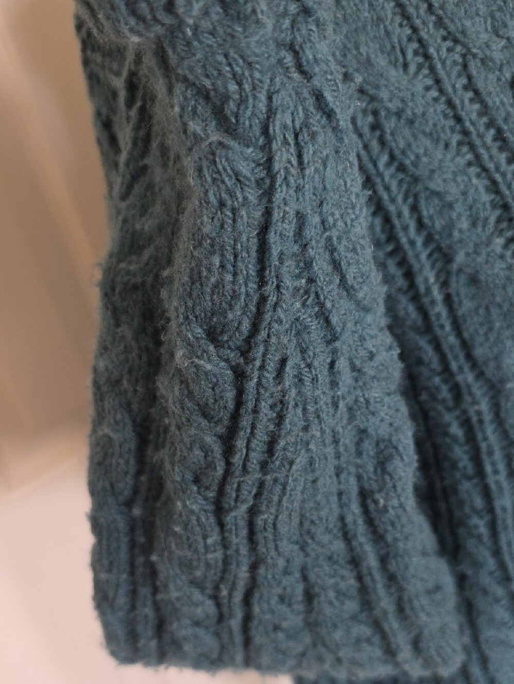 Duluth Trading Co Teal Cable Knit Button-Up Wool/cashmere Cardigan XL - Picture 5 of 9